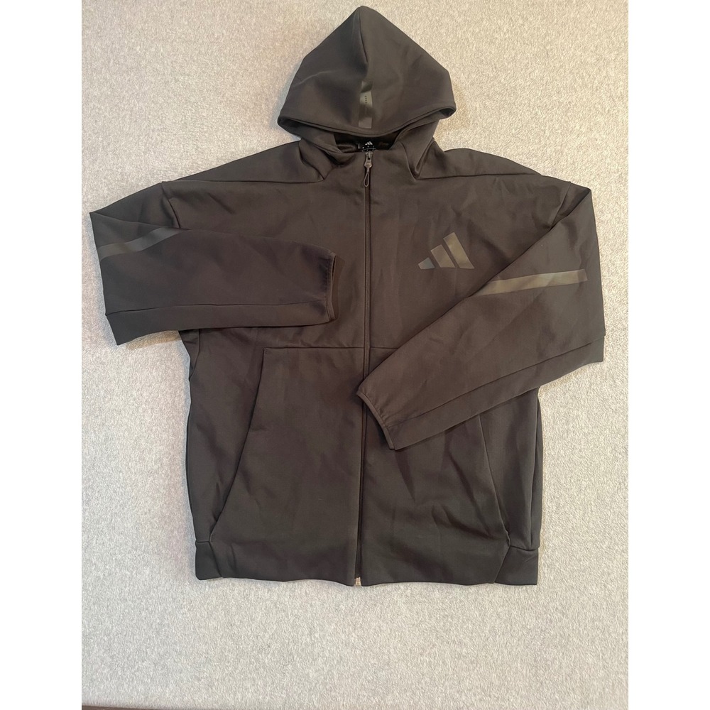 Adidas Mens Z.N.E. Sportswear Full Zip Hooded Track Jacket Black JE7538 Large
